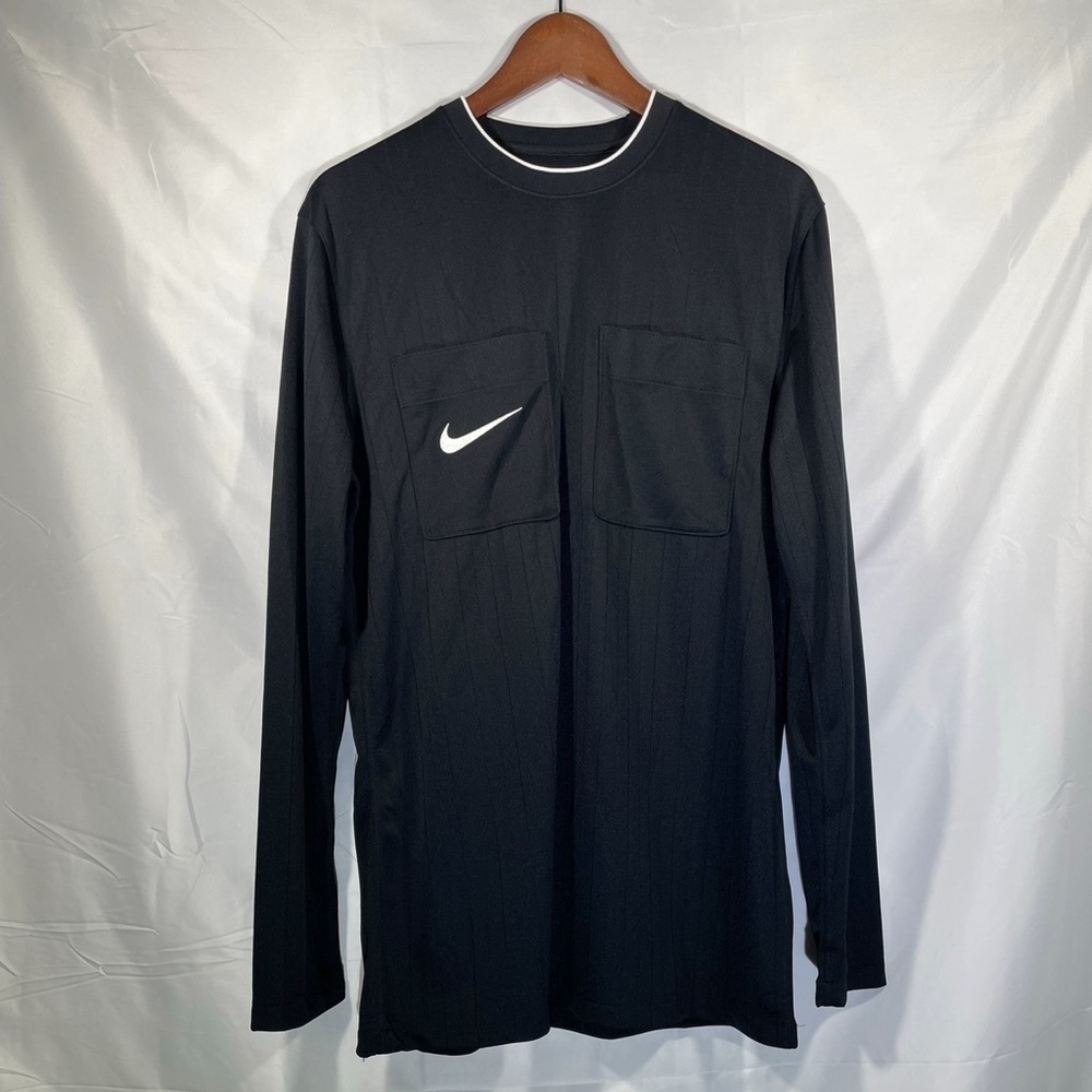 Nike Dri-Fit Mens Referee 2 Jersey Long Sleeve Black Sports Shirt Active Large - Picture 3 of 11